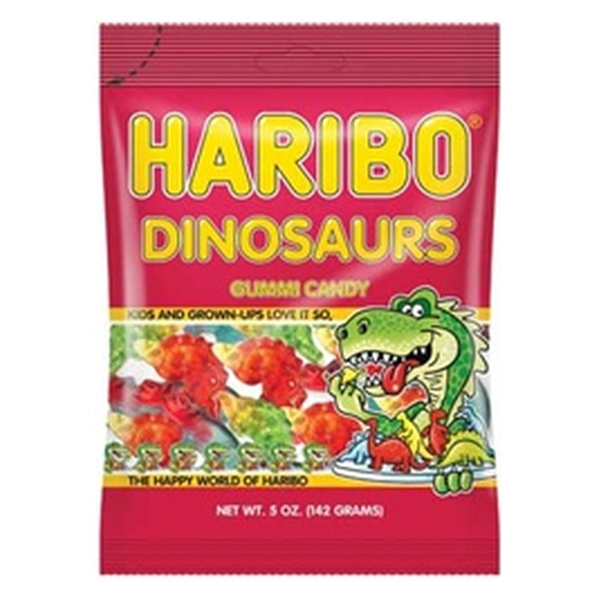 Haribo Dinosaurs 5oz Peg Bag pack — full package