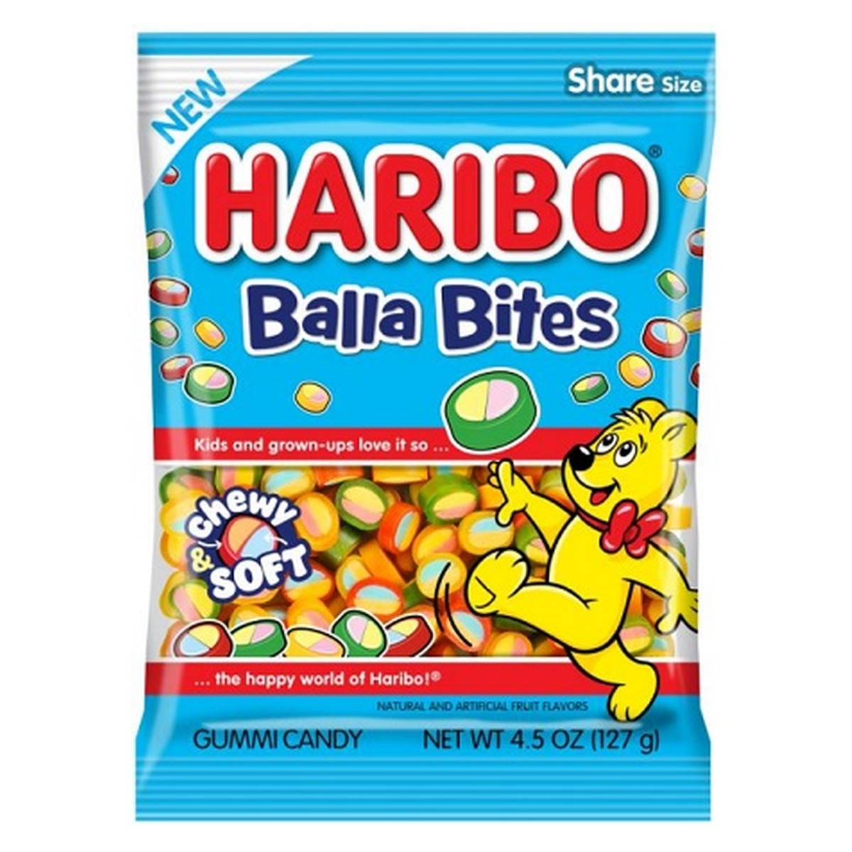 Haribo Balla Bites 4.5oz Peg Bag pack — full package
