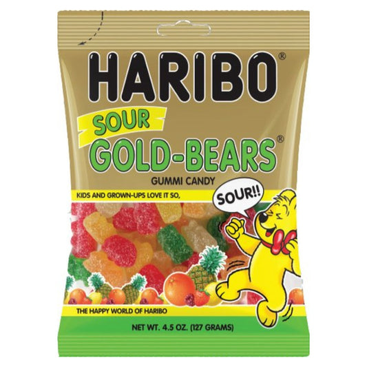 Haribo Sour Goldbears 4.5oz Peg Bag pack — full package