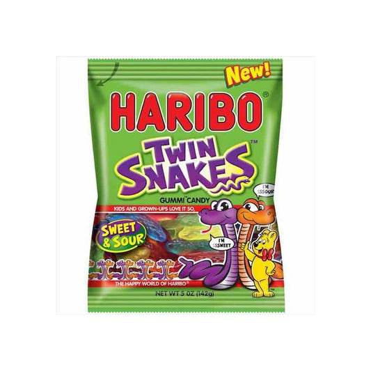 Haribo Twin Snakes 5oz Peg Bag pack — full package