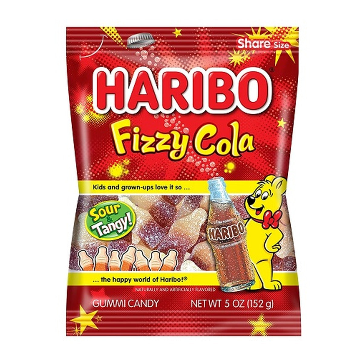 Haribo Fizzy Cola 5oz Peg Bag pack — full package
