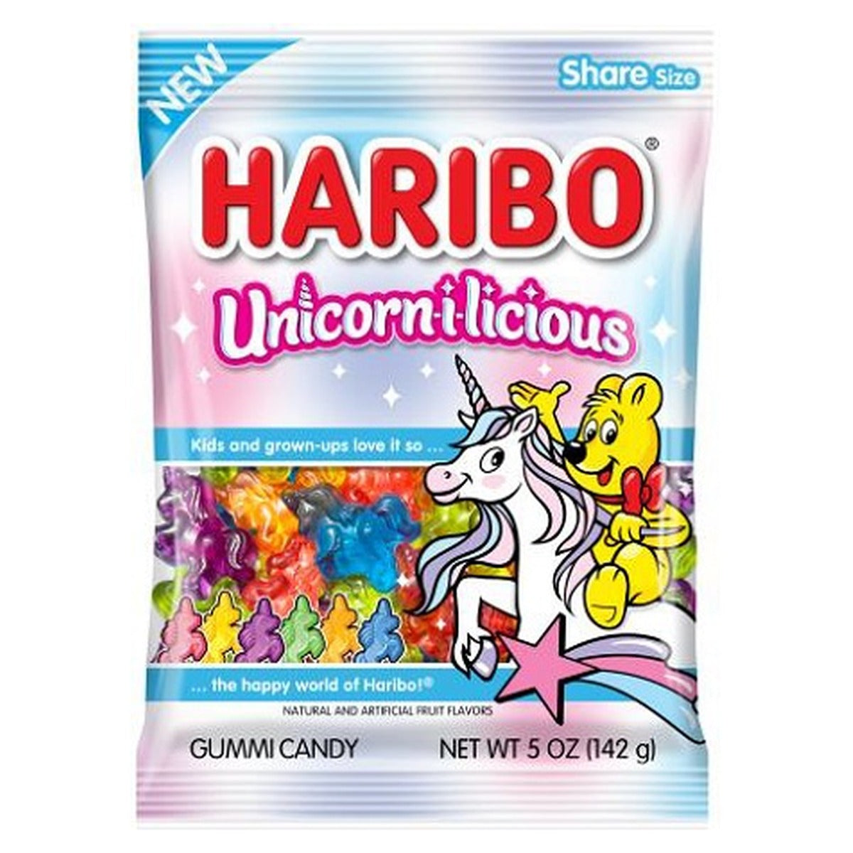 Haribo Unicorn-i-licious 5oz Peg Bag pack — full package