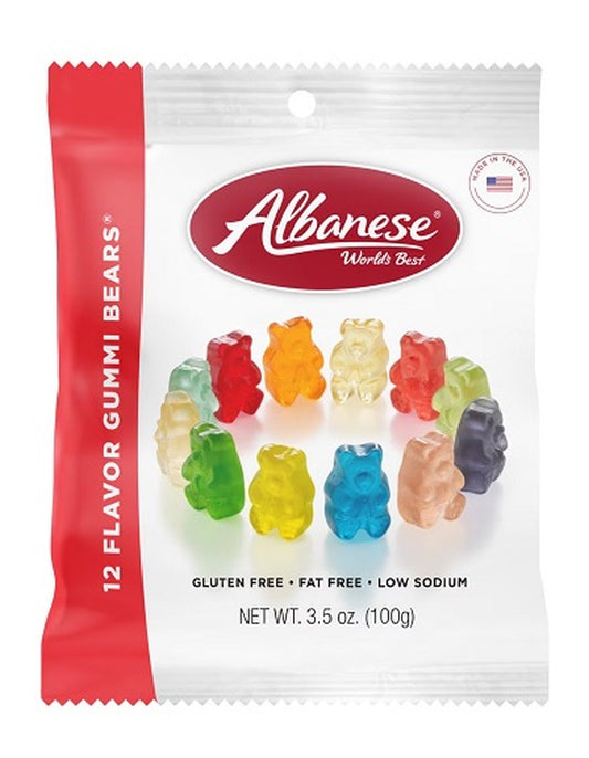 Albanese 12 Flavor Gummi Bears 3.5oz Peg Bags — pack