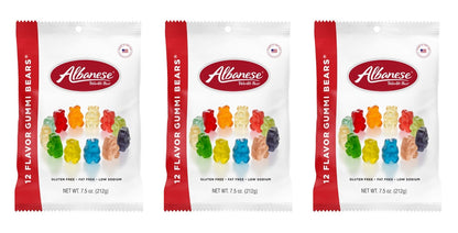 Albanese 12 Flavor Gummi Bears 7.5oz Peg Bags — 3-Pack