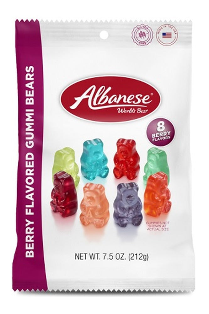 Albanese Berry Flavored Gummi Bears 7.5oz Peg Bags — pack