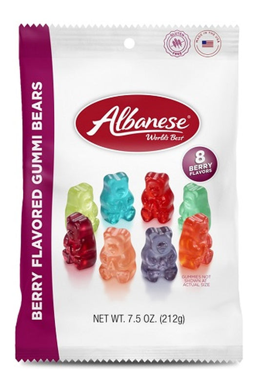 Albanese Berry Flavored Gummi Bears 7.5oz Peg Bags — pack