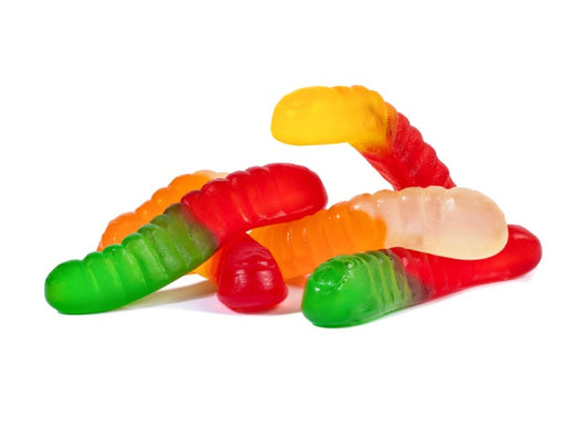 Albanese Bulk Mini Assorted Fruit Gummi Worms 2" 5lb — Case of 4 — Case of 4