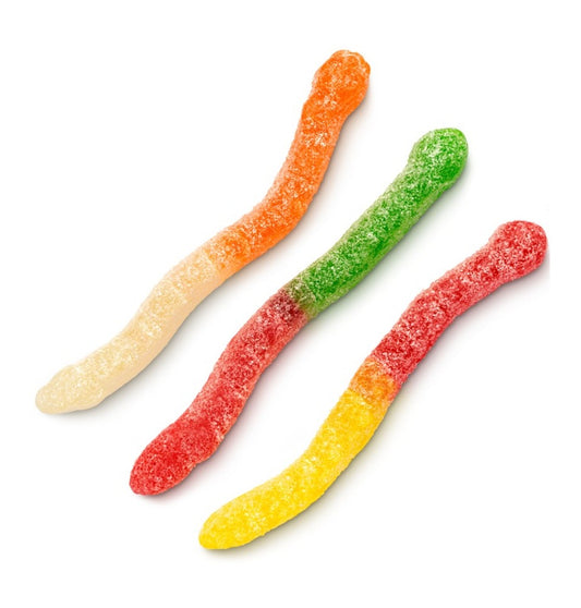 Albanese Bulk Sour Assorted Fruit Gummi Worms 4" 4.5lb — Case of 4 — Case of 4