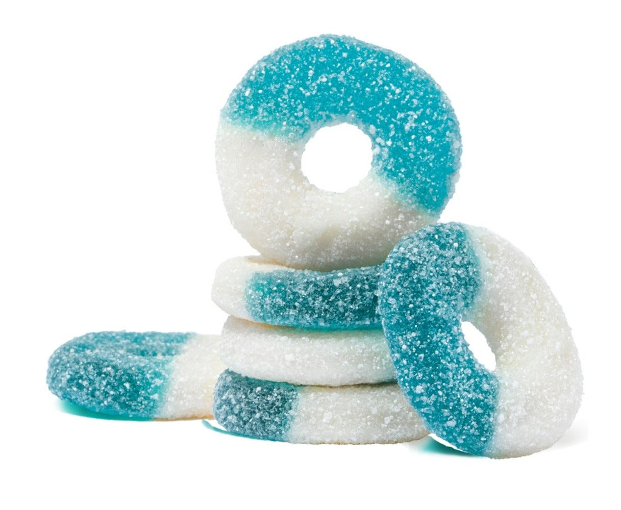 Albanese Bulk Gummi Blue Raspberry Rings 4.5lb — Case of 4 — Case of 4