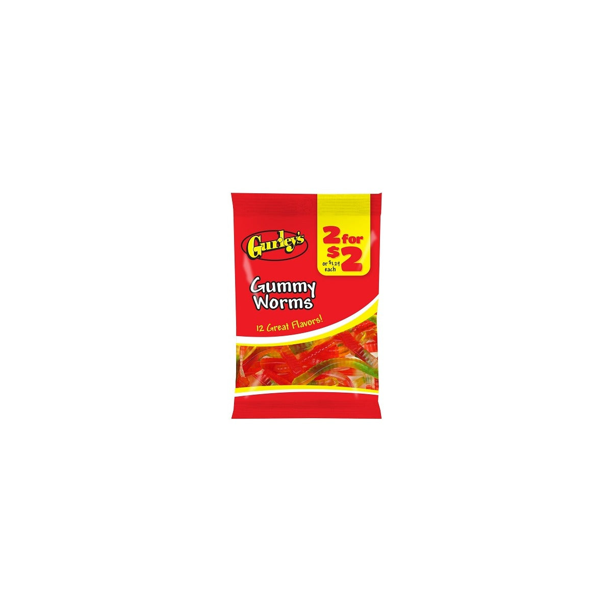 Gurley's Gummy Worms 2.5oz pack — full package