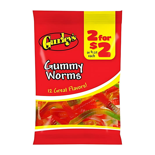 Gurley's Gummy Worms 2.5oz pack — full package
