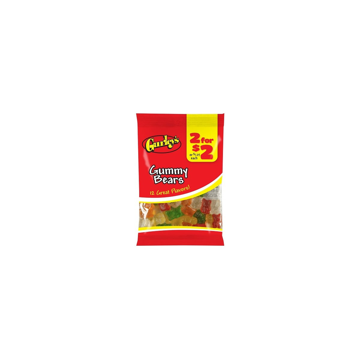 Gurley's Gummy Bears 2.5oz pack — full package