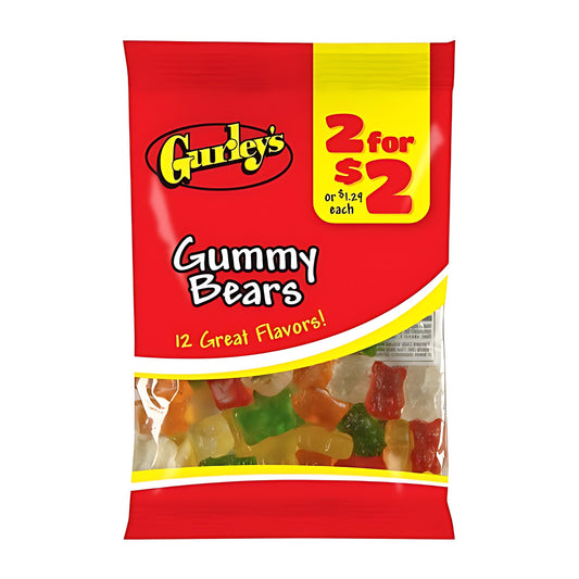 Gurley's Gummy Bears 2.5oz pack — full package