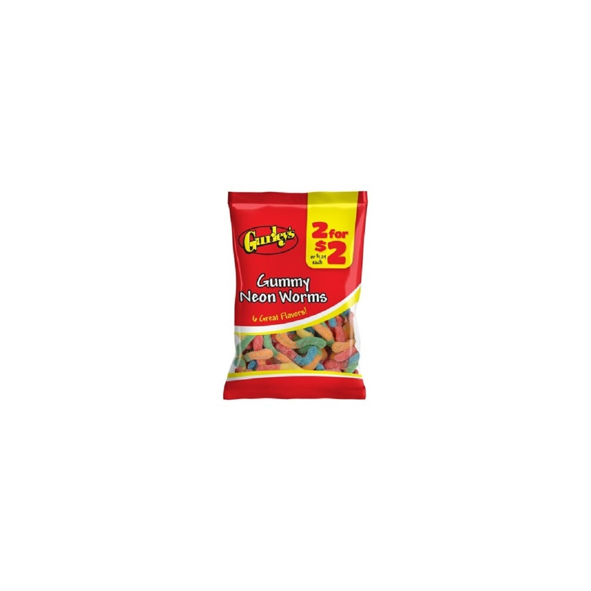 Gurley's Gummy Neon Worms 2.5oz pack — full package