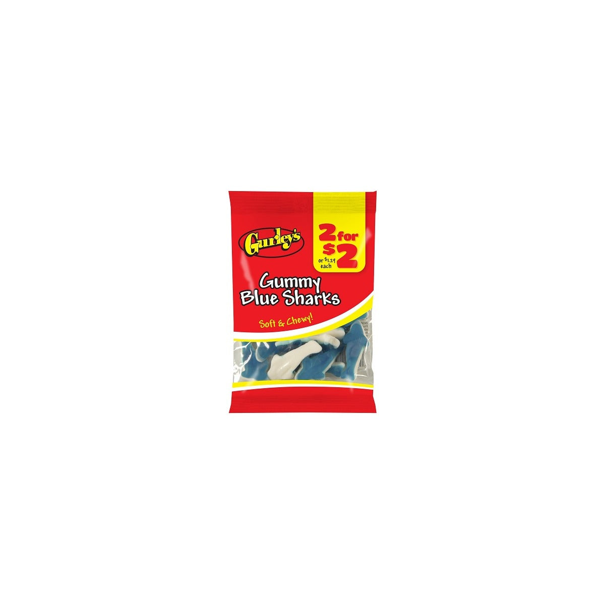 Gurley's Gummy Blue Sharks 2.25oz pack — full package