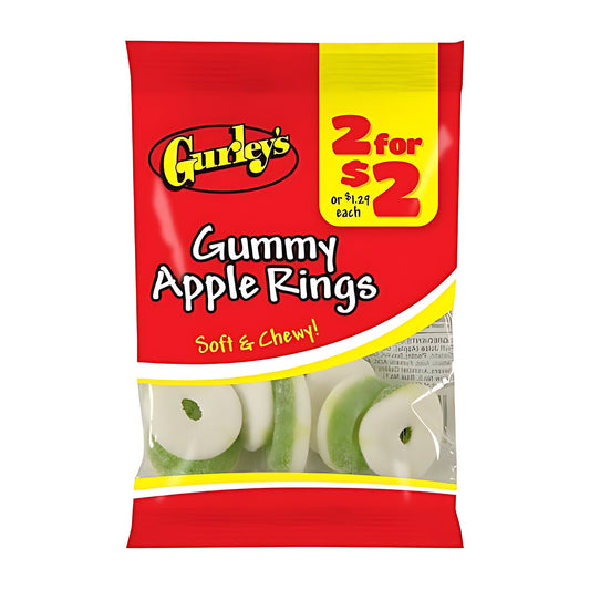 Gurley's Gummy Apple Rings 2.5oz pack — full package