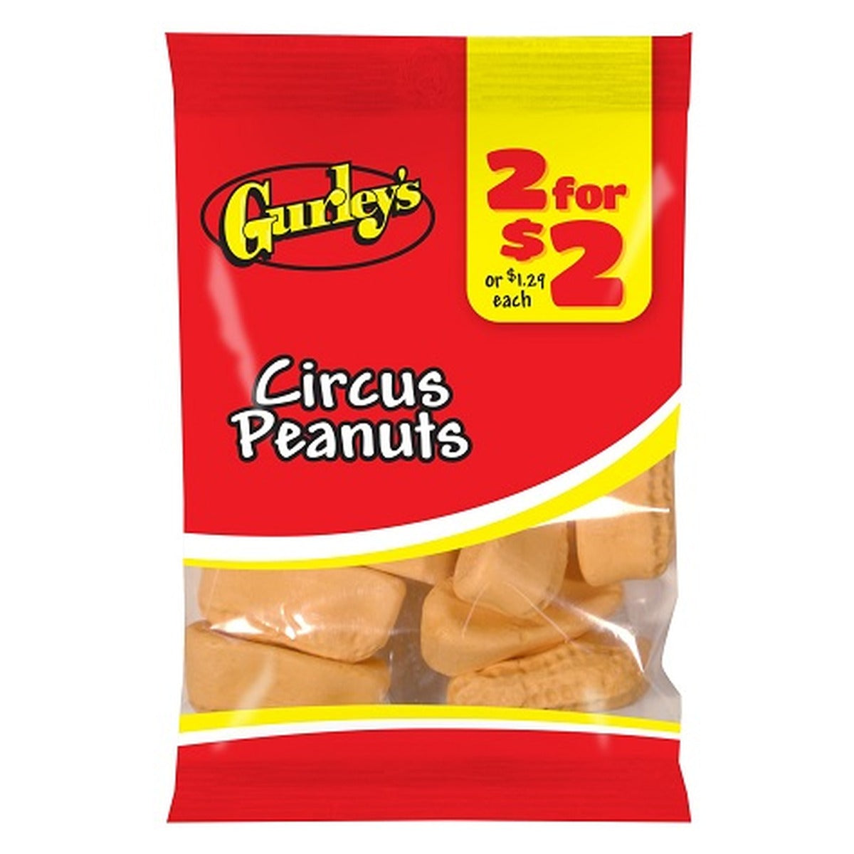 Gurley's Circus Peanuts 1.75oz 12ct pack — full package