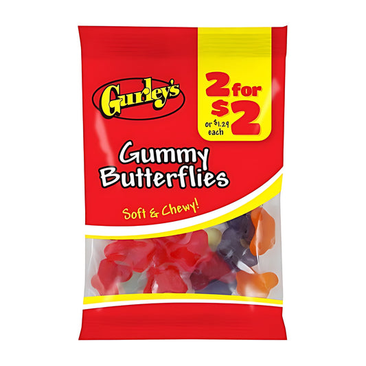 Gurley's Gummy Butterflies 2.25oz pack — full package