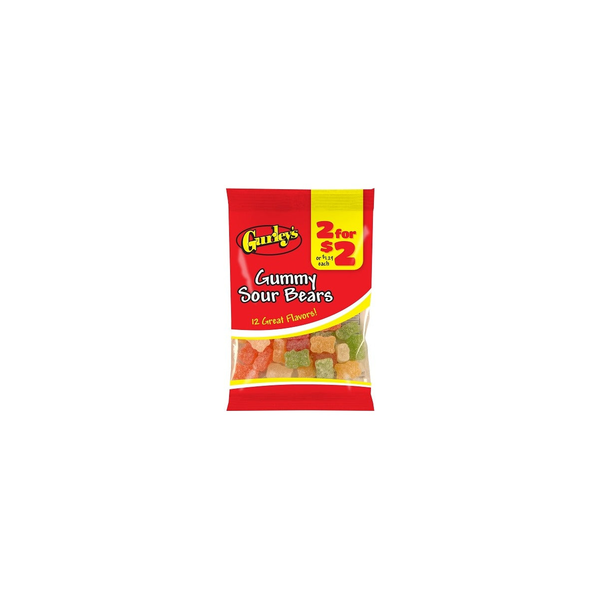 Gurley's Gummy Sour Bears 2.5oz pack — full package