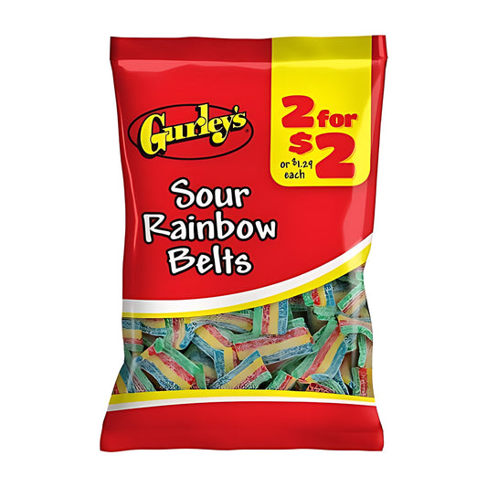 Gurley's Sour Rainbow Belts 2.25oz pack — full package