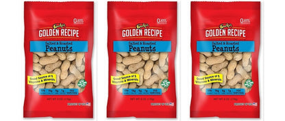 Gurley's Peanuts In Shell Salted Roasted 6oz 12ct 3-Pack — three single packs