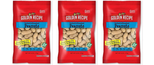 Gurley's Peanuts In Shell Salted Roasted 6oz 12ct 3-Pack — three single packs