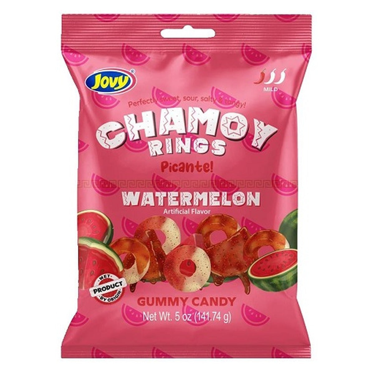 Jovy Chamoy Gummy Watermelon Rings 5oz Peg Bag pack