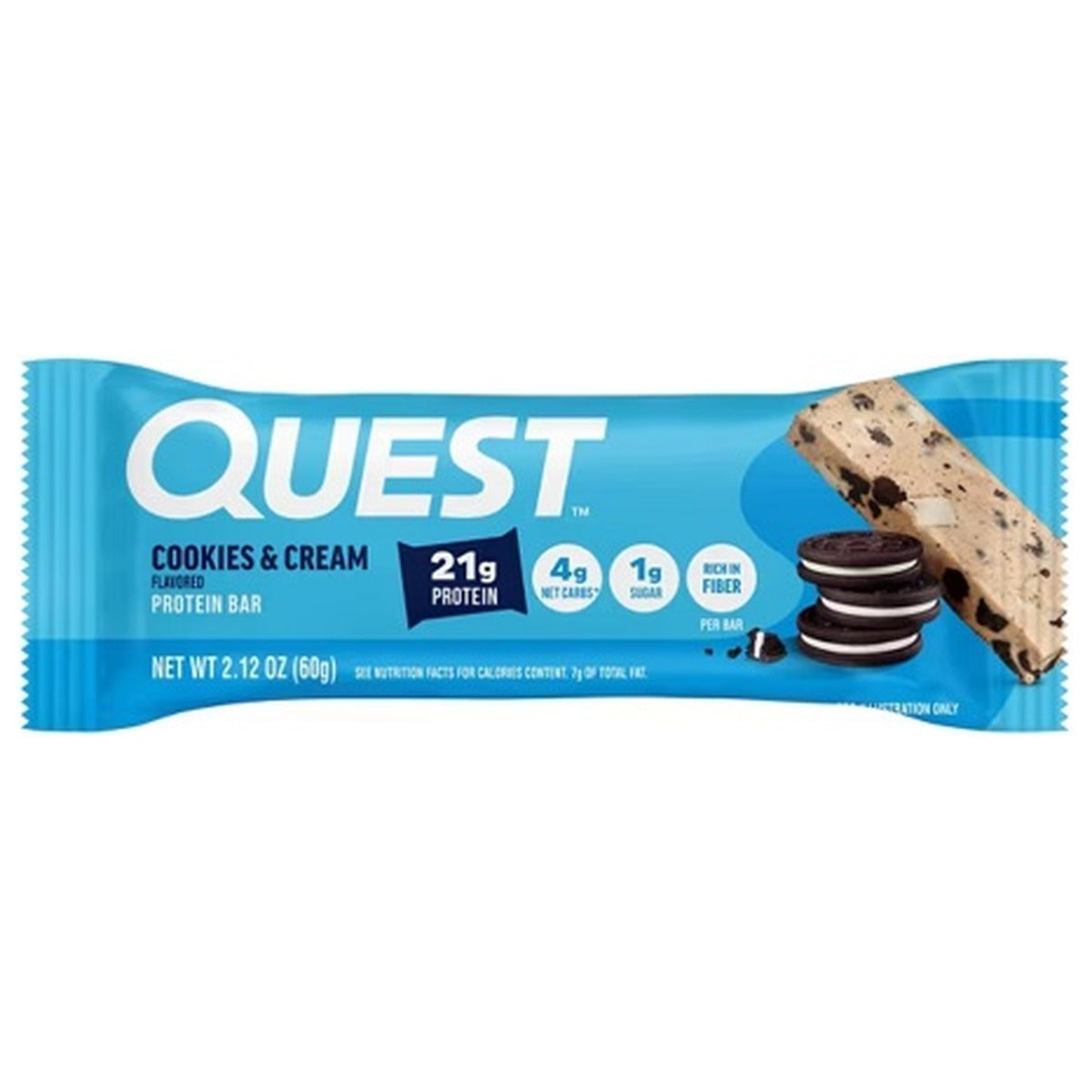 Quest Bar Original Cookies and Cream 2.12oz 12ct pack — full package