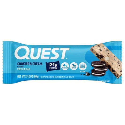 Quest Bar Original Cookies and Cream 2.12oz 12ct pack — full package