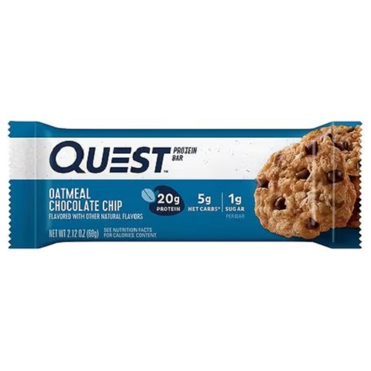 Quest Bar Original Oatmeal Chocolate Chip 2.12oz 12ct pack — full package
