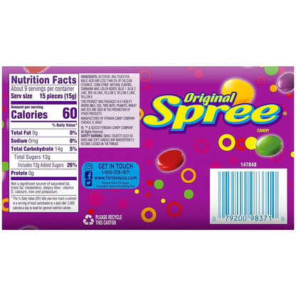 Spree Original Candy, 5 Ounce Movie Theater Candy Box (Pack of 12)