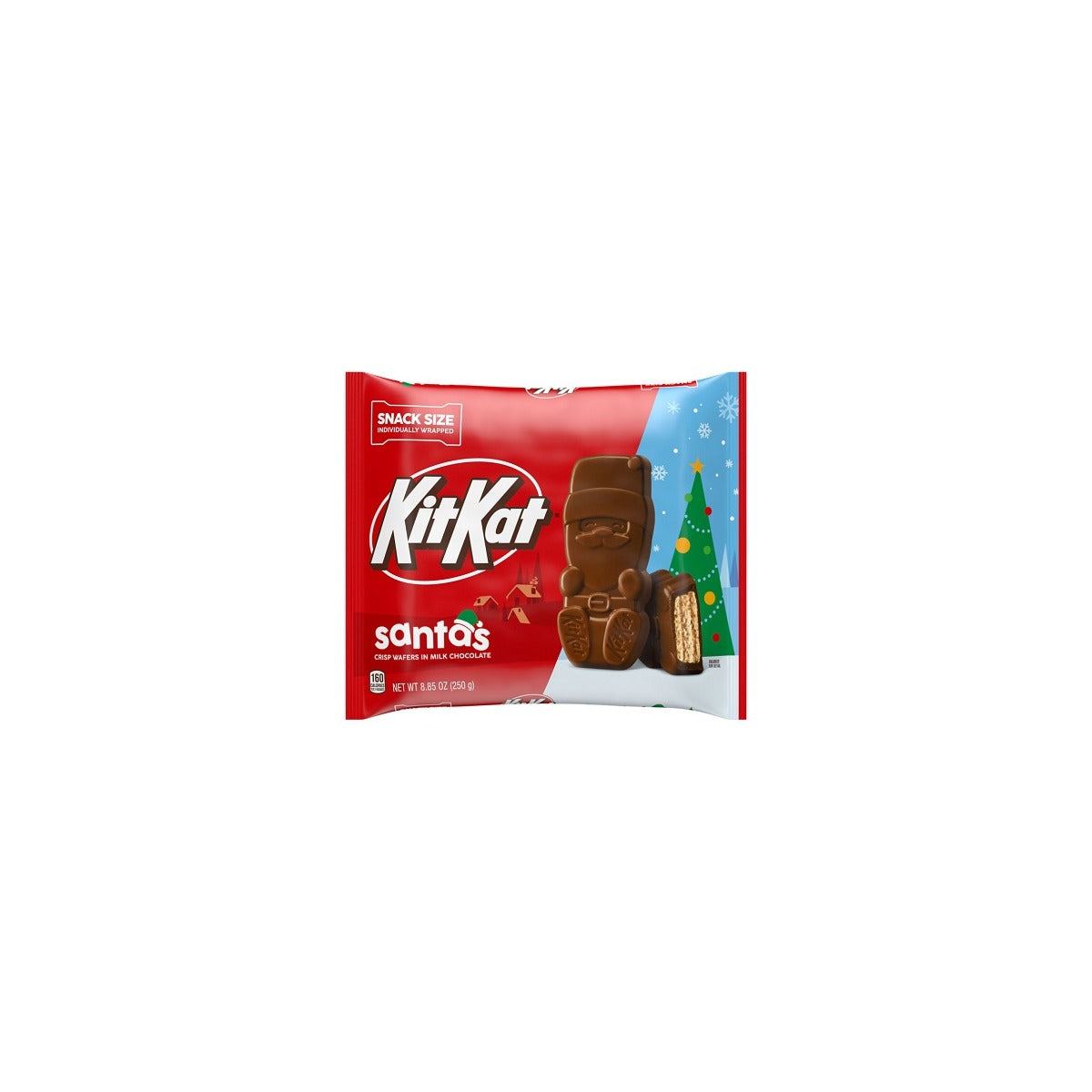 Kit Kat Milk Chocolate Snack Size Santas Limited Edition 8.85oz pack — full package