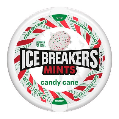 Ice Breakers Candy Cane Sugar-Free Mints 1.5oz Tins — pack