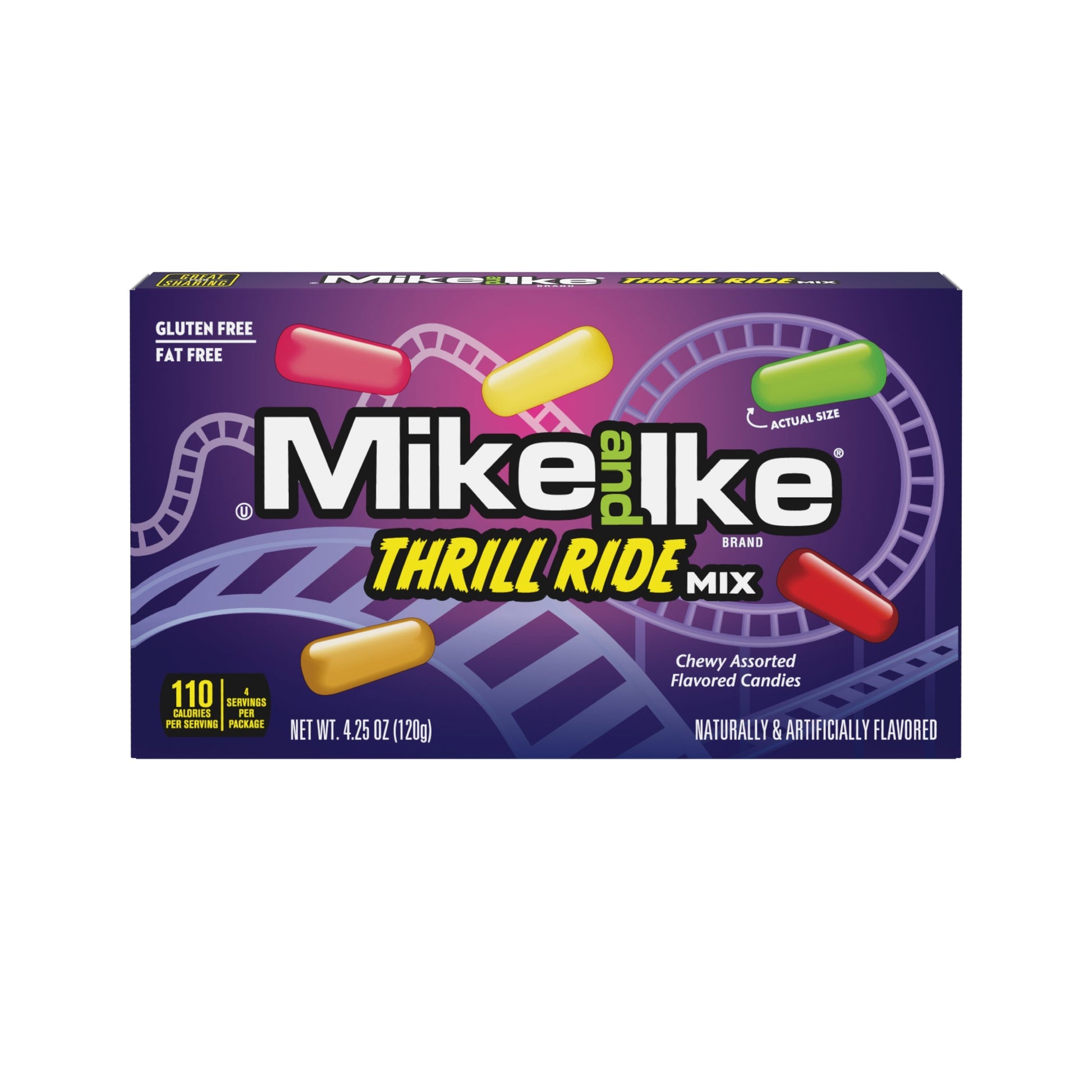 Mike and Ike Thrill Ride Mix 4.25oz Theater Box