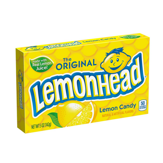 Lemonhead Hard Lemon Candy, 5 Ounce Movie Theater Candy Box (Pack of 12)