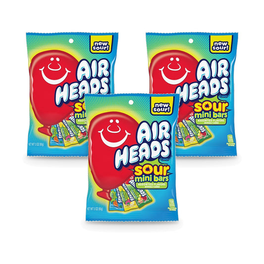 Airheads Sour Mini Bars Peg Bags 3oz 3-Pack