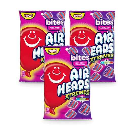 Airheads Xtremes Bites Very Berry 6oz Peg Bag 3-Pack