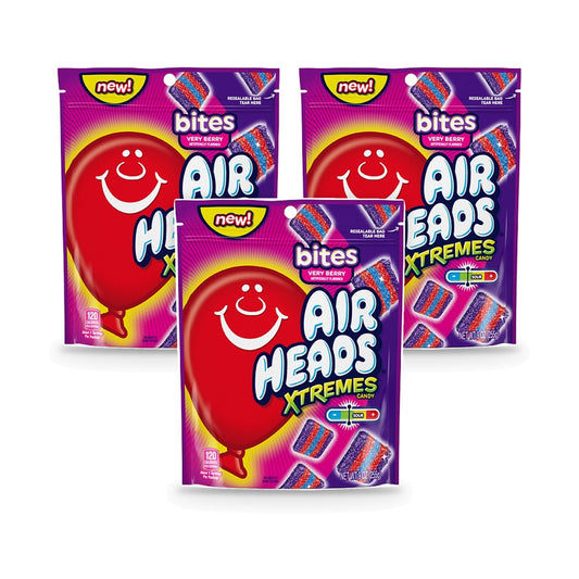 Airheads Xtremes Bites Very Berry 9oz Pouch 3-Pack