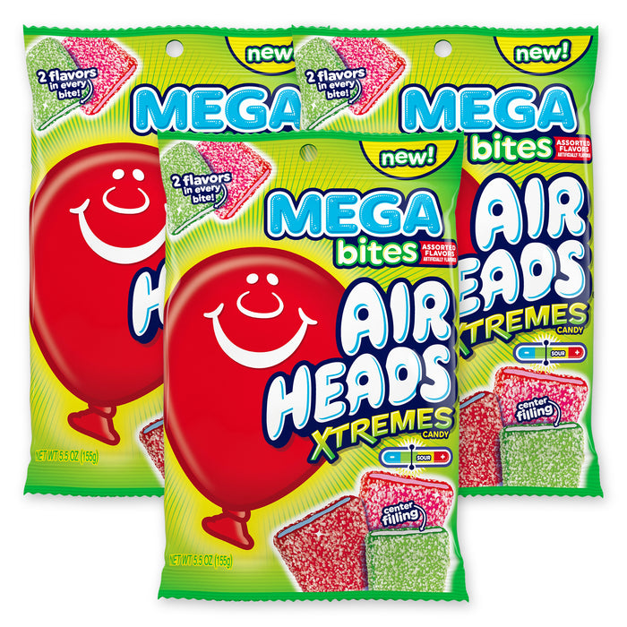 Airheads Xtremes Mega Bites Assorted 5.5oz Peg Bag