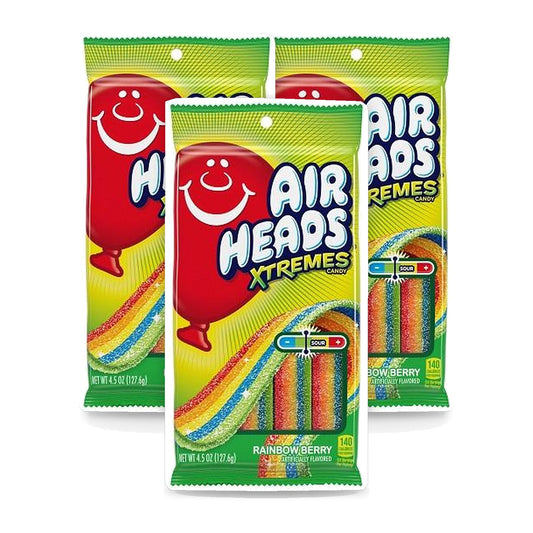 Airheads Xtremes Rainbow Berry 4.5oz Peg Bag 3-Pack