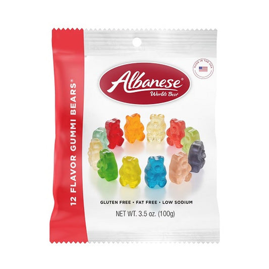 Albanese 12 Flavor Gummi Bears 3.5oz Peg Bags