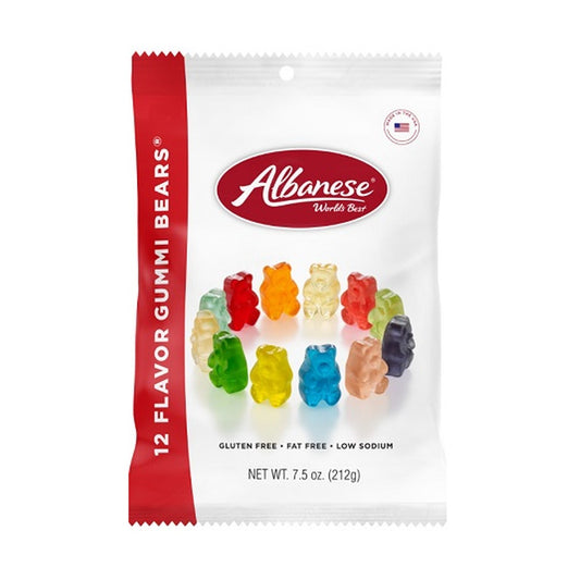 Albanese 12 Flavor Gummi Bears 7.5oz Peg Bags