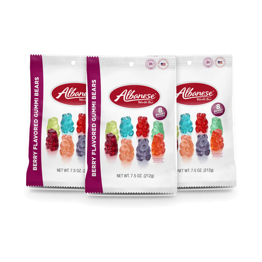 Albanese Berry Flavored Gummi Bears 7.5oz Peg Bags 3-pack