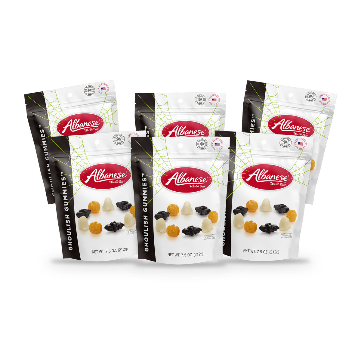 Albanese Ghoulish Gummies 7.5oz Peg Bag, box of 6 bags