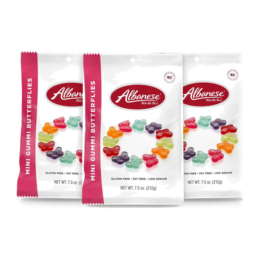 Albanese Mini Gummi Butterflies 7.5oz Peg Bags 3-pack