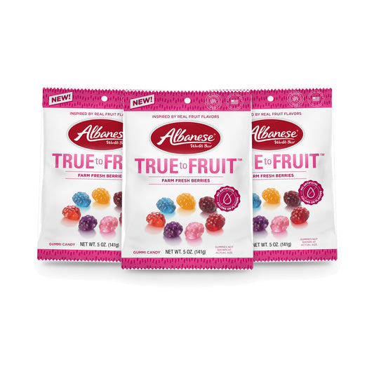 Albanese True to Fruit Farm Fresh Berries 5oz Peg Bags 3-pack