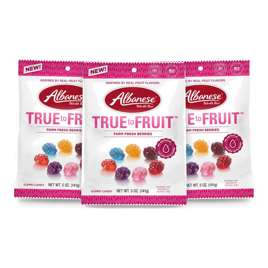 Albanese True to Fruit Farm Fresh Berries 5oz Peg Bags 3-pack