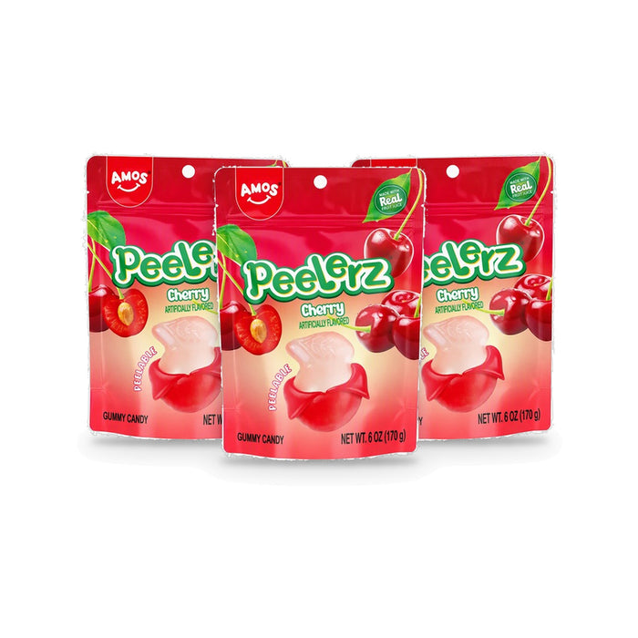 Amos Peelerz Gummy Cherry 6oz Peg Bag