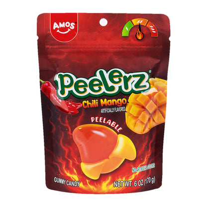 Amos Peelerz Gummy Chili Mango 6oz Peg Bag, full package