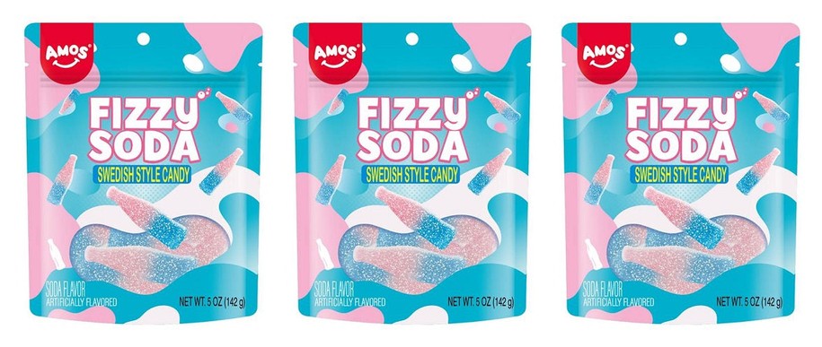 Amos Swedish Fizzy Soda Peg Bags 5oz — 3-Pack